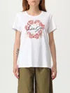 Liu •jo Crewneck Graphic Print Round Neck Short Sleeves In White