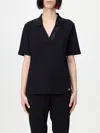 Liu •jo Studded V-neck Embellished T-shirt In Black