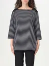Liu •jo Cotton T-shirt With Black And White Stripes In Black