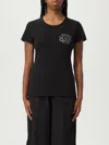 Liu •jo T-shirt In Cotone Con Logo Di Strass Liu Jo
