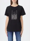 Liu •jo Crew Neck T-shirt With Rhinestones In Black