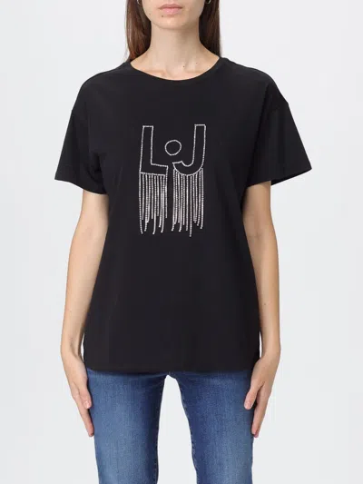 LIU •JO T-SHIRT LIU JO WOMAN COLOR BLACK,H18648002