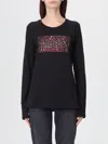 Liu •jo T-shirt Liu Jo Woman Color Black In Animal Print