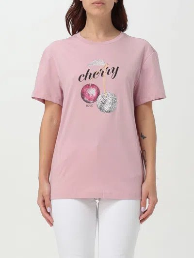 LIU •JO T-SHIRT LIU JO WOMAN COLOR PINK,G73891010
