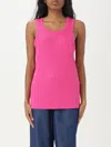 Liu •jo Logo-embroidered Tank Top In Pink