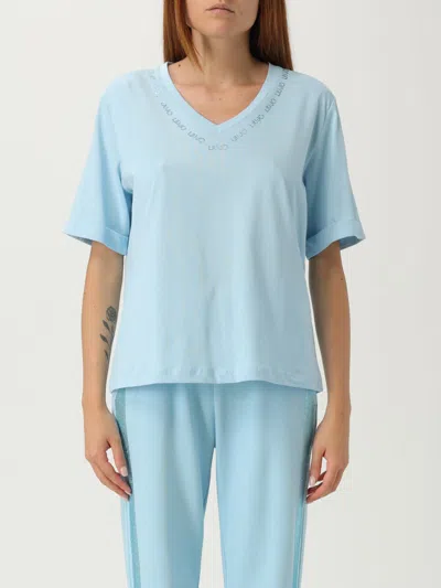 LIU •JO T-SHIRT LIU JO WOMAN COLOR SKY BLUE,G61062016