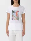 Liu •jo Cotton T-shirt In White With Print In White