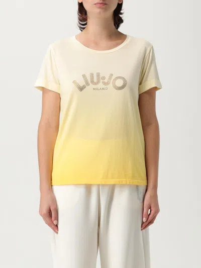 LIU •JO T-SHIRT LIU JO WOMAN COLOR YELLOW,G73598003