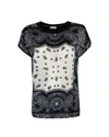 Liu •jo Moda T-shirt In N9373nero/natural Bandana