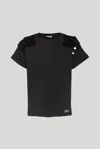 Liu •jo T-shirt Nera Con Paillettes In As Shown In The Picture
