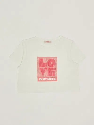 Liu •jo Kids' T-shirt T-shirt In Bianco-fragola
