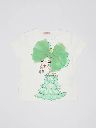 Liu •jo Kids' T-shirt T-shirt In Bianco-verde