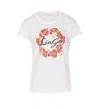 Liu •jo Crewneck Graphic Print Round Neck Short Sleeves In White