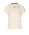 Liu •jo Crewneck Text Print Round Neck T-shirt In White