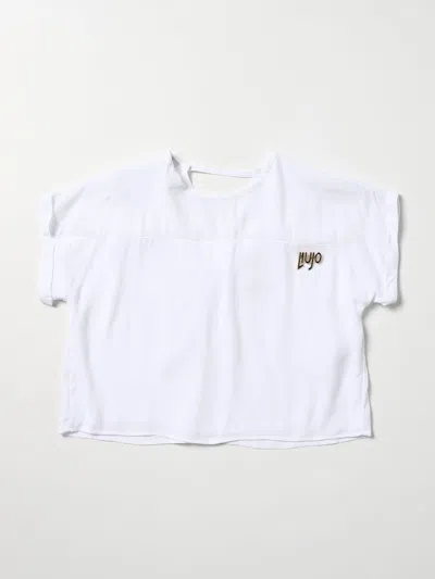 Liu •jo Kids' T-shirt With Mini Logo In White