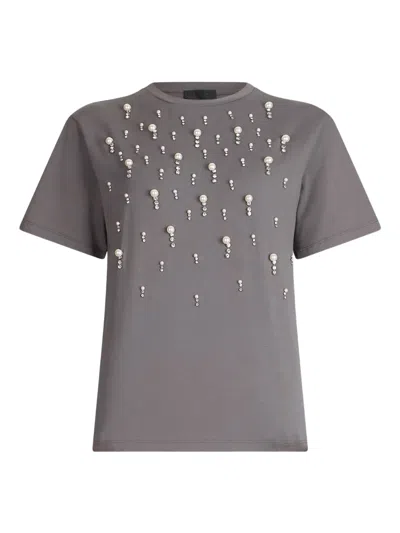 Liu •jo T-shirt With Pearls And Rhinestones In Multi
