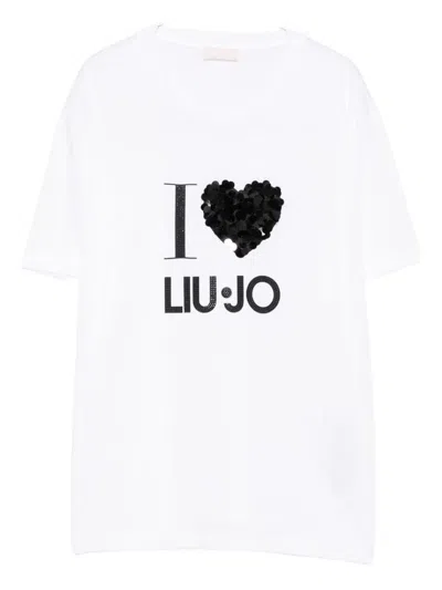 LIU •JO T-SHIRT WITH SEQUINS