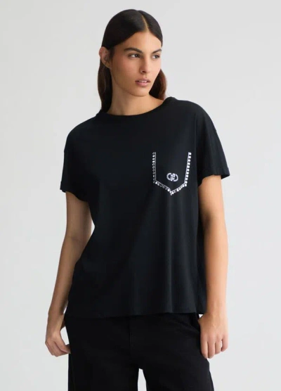 Liu •jo T-shirt Woman Liu Jo Wa5145 J4893 M9447 In Black