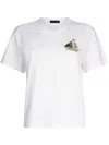 Liu •jo Cotton T-shirt With Embroidery And Rhinestones In White