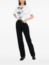 Liu •jo Floral Print Top With Strass And Sequins In White