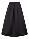 Liu •jo Taffeta Midi Skirt In Black