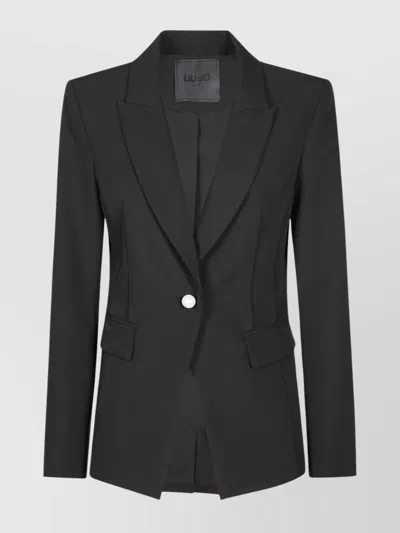 Liu •jo Tailored Blazer Flap Pockets In Black
