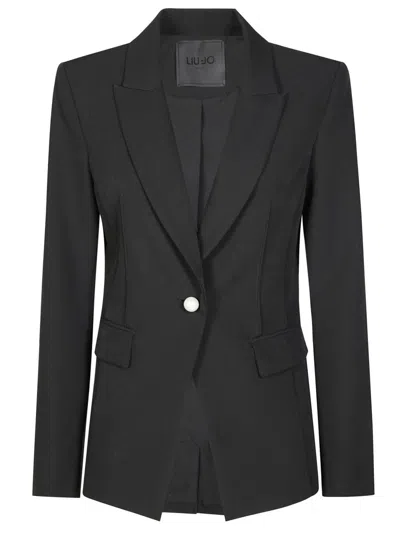 Liu •jo Tailored Blazer With Single-button Closure In Black