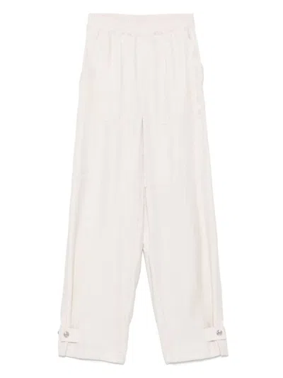 Liu •jo Liu Jo Tailored Fit Viscose Blend Trousers In Beige