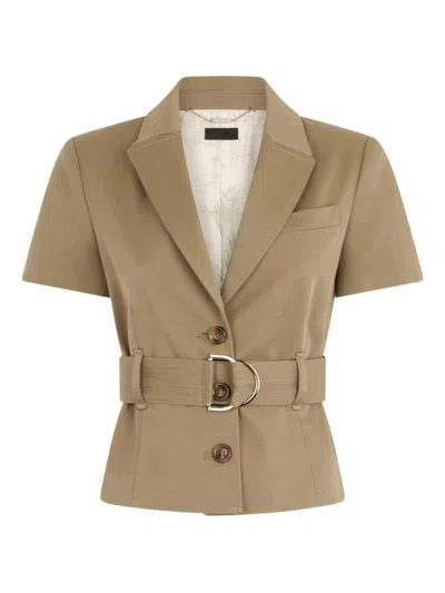 Liu •jo Liu Jo Tailored Green Jacket With Belted Waist