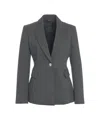 Liu •jo Tailored Grey Blazer With Notched Lapels In Gray