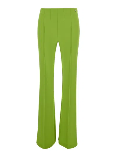 LIU •JO TAILORED HIGH WAISTED GREEN PANTS IN STRETCH FABRIC WOMAN LIU-JO