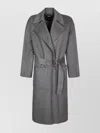 Liu •jo Mid-length Liujo Coat With Wide Lapel And Belted Waist In Gray