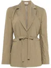 Liu •jo Liu Jo Tailored Green Jacket With Belted Waist In Green