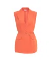 Liu •jo Liu Jo Sleeveless Double-breasted Jacket With Belted Waist In Orange