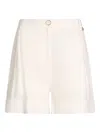 Liu •jo Liu Jo Tailored White Trousers With Cuffed Hem In Neutrals