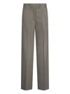 Liu •jo Tailored Wide-leg Trousers With Subtle Herringbone Pattern In Gray