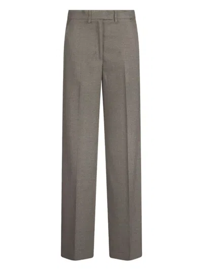 LIU •JO TAILORED WIDE-LEG TROUSERS WITH SUBTLE HERRINGBONE PATTERN