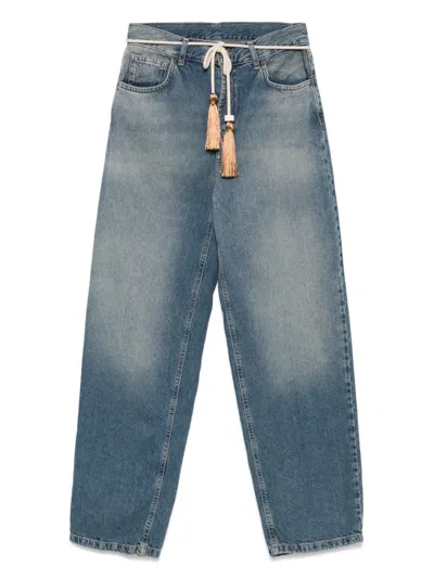 Liu •jo Tassel-detail Jeans In Blue