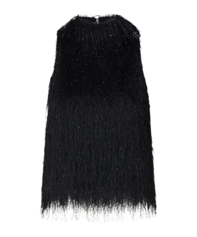 Liu •jo Tassel-embellished Top In Black