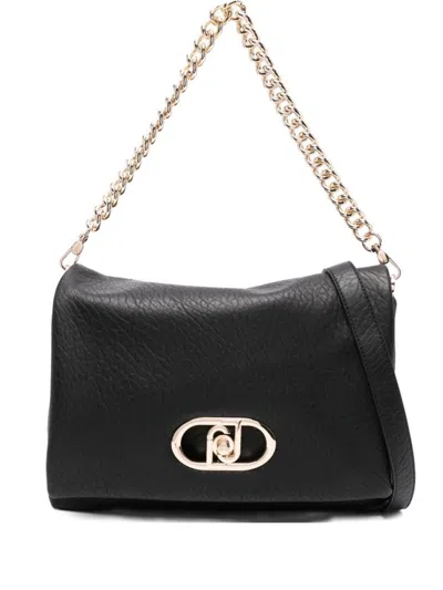 Liu •jo Textured Black Polyester Shoulder Bag