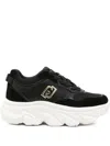 Liu •jo Textured Black Sneakers With Platform Sole In Black