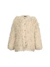 Liu •jo Textured Knit Jacket With Contrast Button Closure In Multi