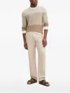 Liu •jo Textured Colour-block Sweater In Neutral