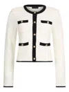 Liu •jo Textured Crop Sweater With Gold-tone Buttons In Multi