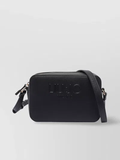 Liu •jo Textured Crossbody Bag With Adjustable Removable Strap In Black