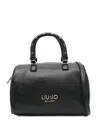Liu •jo Textured Cylindrical Handbag With Studded Accents In Black