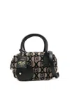 Liu •jo Textured Monogram Handbag With Detachable Strap In Black