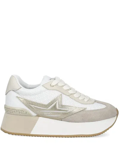 Liu •jo Textured-panels Platform Trainers In White