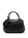 Liu •jo Textured Synthetic Leather Handbag With Gold-tone Accents In Black