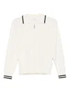 Liu •jo Textured White Knit Cardigan In White
